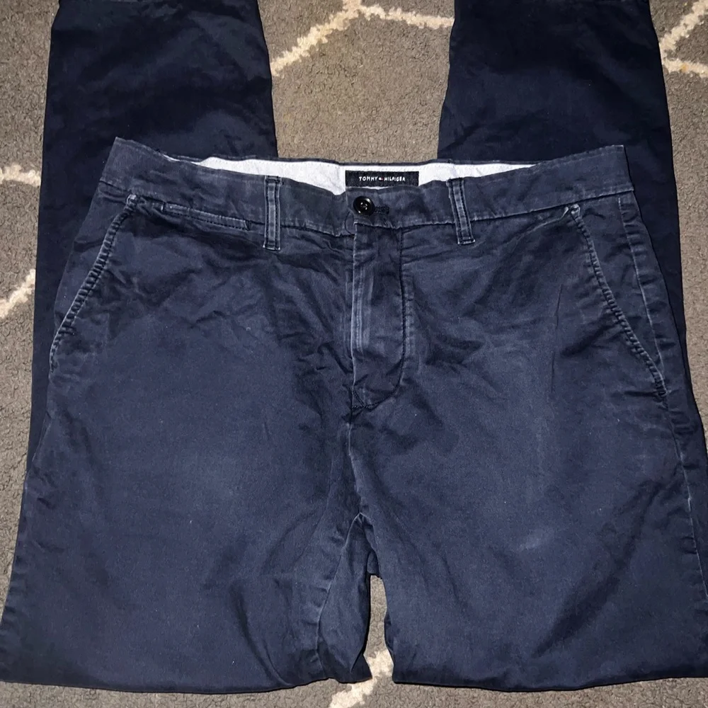 Tommy Hilfiger Mens Slim Fit Blue Chino Pants Size 33x32 - Picture 5 of 7